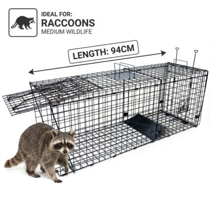 Heavy Duty Humane Raccoon Trap – Large Live Animal Cage Trap for Safe Raccoon Removal